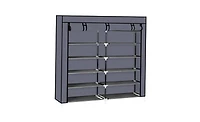 Slickblue 7-Tier Portable Shoe Rack with Fabric Cover for Organized Shoe Storage and Closet Organization