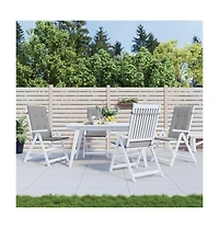 vidaXL Garden Highback Chair Cushions 4 pcs Gray 47.2"x19.7"x1.2" Fabric