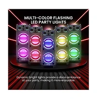 Pyle Bluetooth Pa Loudspeaker Karaoke Entertainment System, Active Powered Speaker with Flashing Dj Party Lights