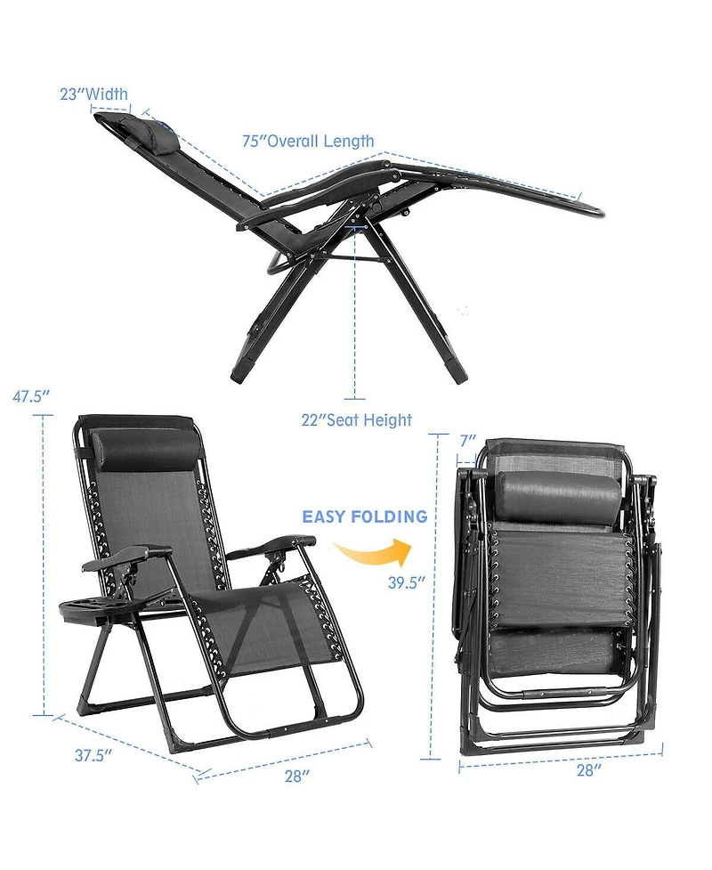 Inolait Sugift Oversize Lounge Chair with Cup Holder of Heavy Duty for outdoor