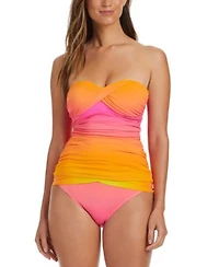 Bleu By Rod Beattie Womens Beat The Heat Twist Front Bandini Top Sarong Hipster Bottoms