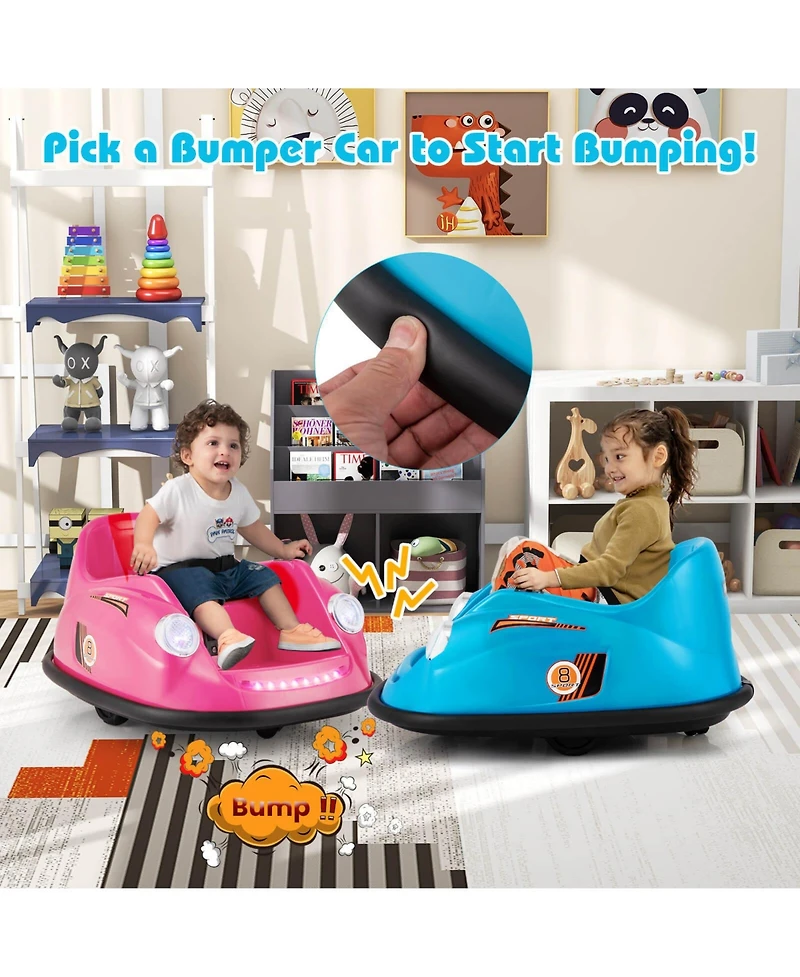 Ride on Bumper Car for Kids with Remote Control 360 Degree Spin Led Light