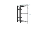 Heavy-Duty Metal Clothing Rack – Portable Wardrobe Organizer with Hanger and Storage Shelf