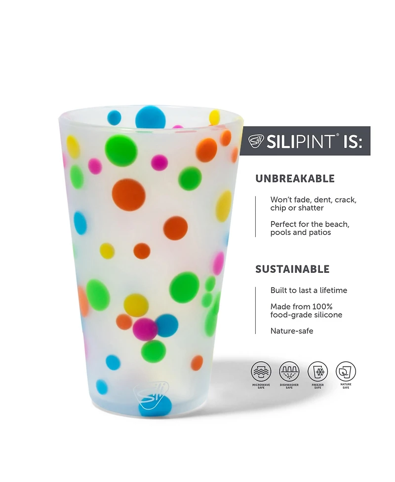 Pint Glasses: 6 pk - Polka Dots