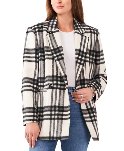 Vince Camuto Women's Plaid Double-Breasted Blazer