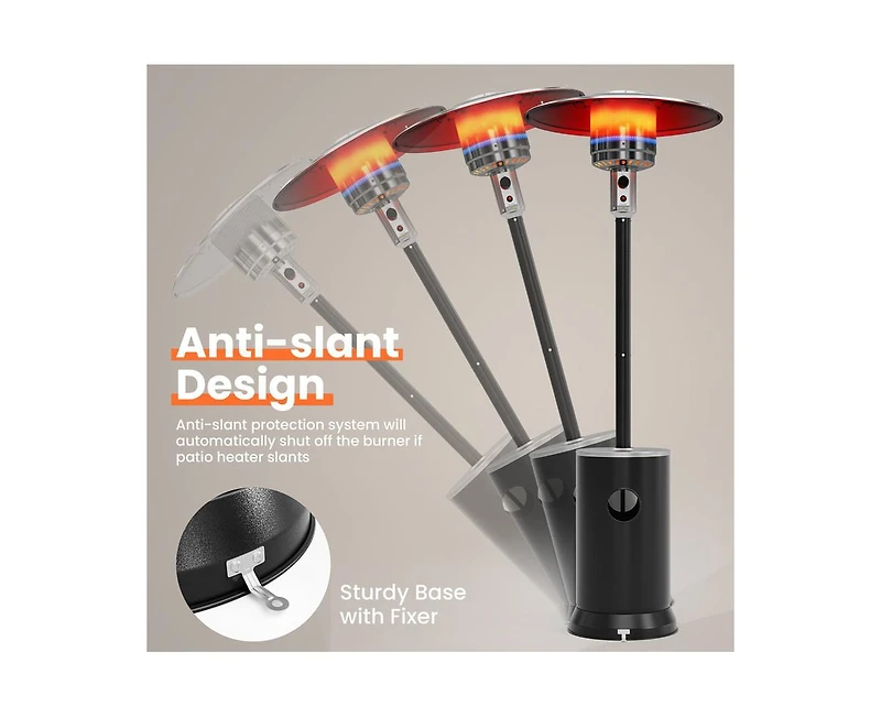 Pamapic 48000 Btu Brown Propane Patio Heater with Cover