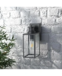 Flynama 1-Light Matte Black Non-Motion Sensing Outdoor Hardwired Wall Sconce Light with Socket, Bulb Not Included