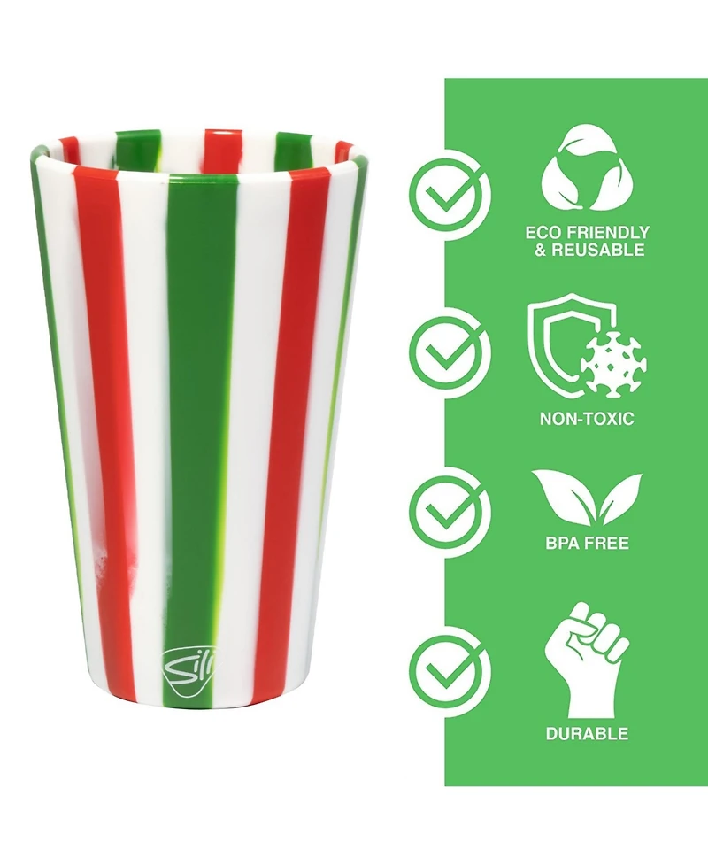 Pint Glasses: 2 pk - Peppermint & Poinsettia - Holiday 2023