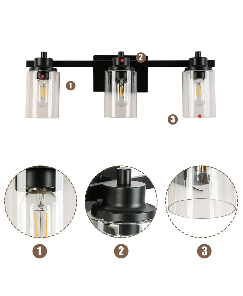 Flynama Vanity light 4.33-in 3-Light Matte Bronze Industrial Vanity Light