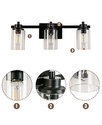 Flynama Vanity light 4.33-in 3-Light Matte Bronze Industrial Vanity Light