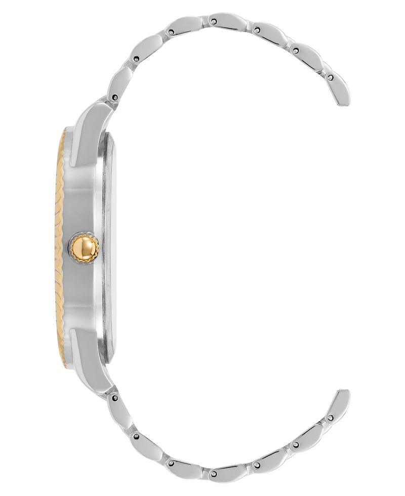 Steve Madden Men's Coin Edge Silver-Tone and Gold-Tone Alloy Metal Watch, 44mm
