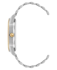 Steve Madden Men's Coin Edge Silver-Tone and Gold-Tone Alloy Metal Watch, 44mm