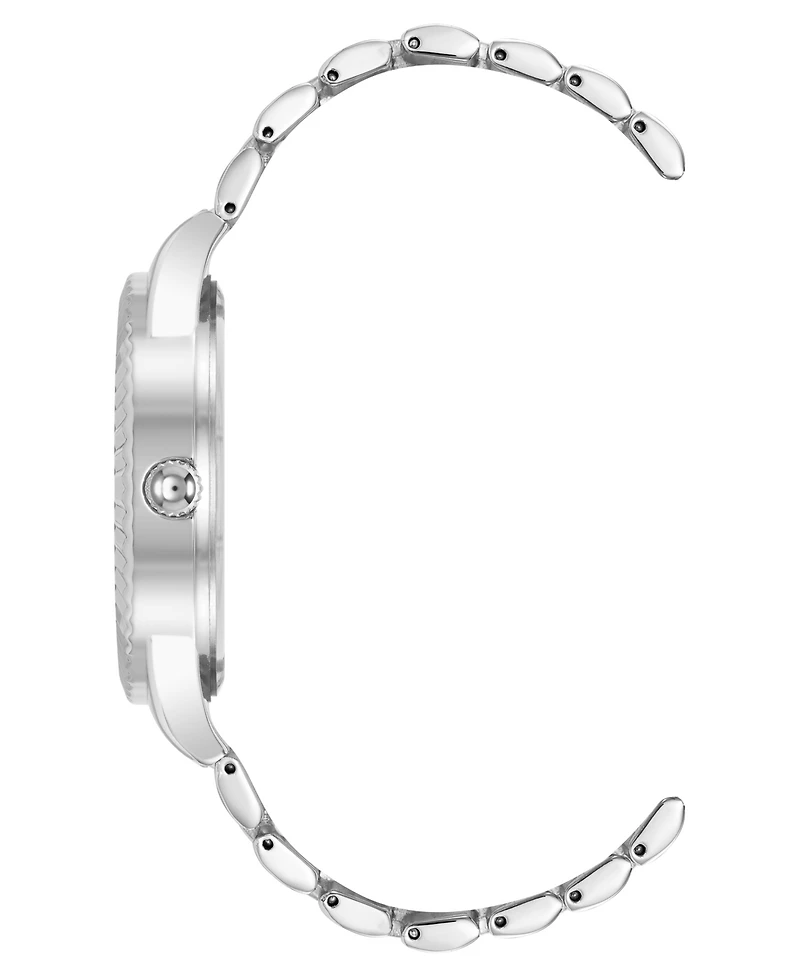 Steve Madden Men's Coin Edge Navy and Silver-Tone Alloy Metal Watch, 44mm