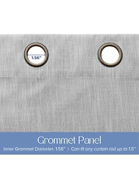 Linen Texture Blackout Grommet Curtains Pair(2 Panels