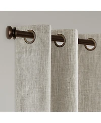 Linen Texture Blackout Grommet Curtains Pair(2 Panels