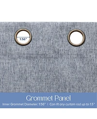 Linen Texture Blackout Grommet Curtains Pair(2 Panels
