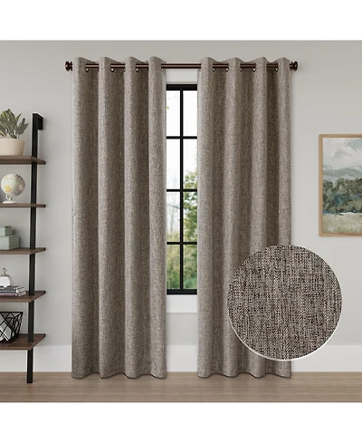 Awesome Home Linen Texture Blackout Grommet Curtains Pair (2 Panels