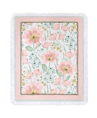 The Peanutshell Wildflower Cotton Crib Bedding Set for Baby Girls, 4 Pieces