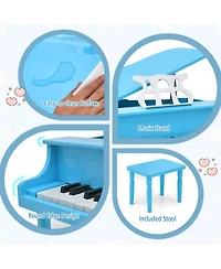 Hongge 30-Key Wood Toy Kids Grand Piano with Bench and Music Rack