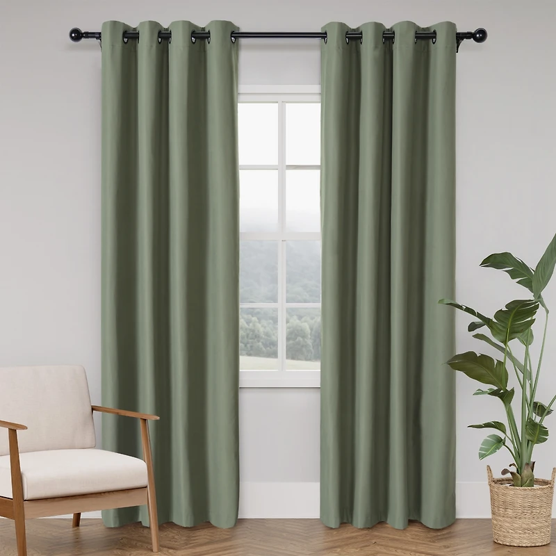 Soft Cotton Feel Twill Polyester Blackout Grommet Pair (2 panels