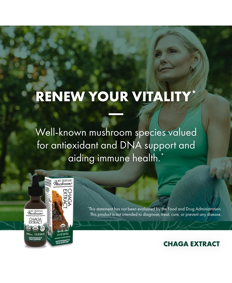 Host Defense Chaga Extract - Immune System Support Supplement - Chaga Mushroom for Antioxidant Activity Support
