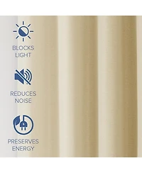 Brushed Serengeti Stria 100% Blackout Grommet Pair (2 panels