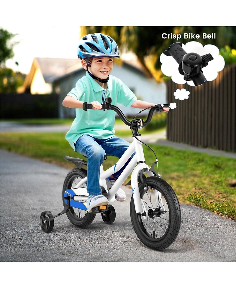 Hongge 14 Inch Kids Bike with 2 Training Wheels for 3-5 Years Old
