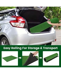 Hongge Artificial Turf Mat for Indoor and Outdoor Golf Practice Includes 2 Rubber Tees and 2 Alignment Sticks-32mm