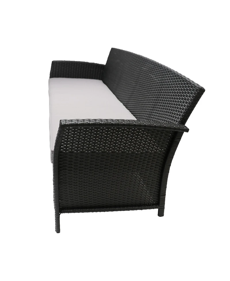 Slickblue Stylish 3-Seater Outdoor Sofa Wicker with Water-Resistant Cushions