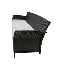 Slickblue Stylish 3-Seater Outdoor Sofa Wicker with Water-Resistant Cushions