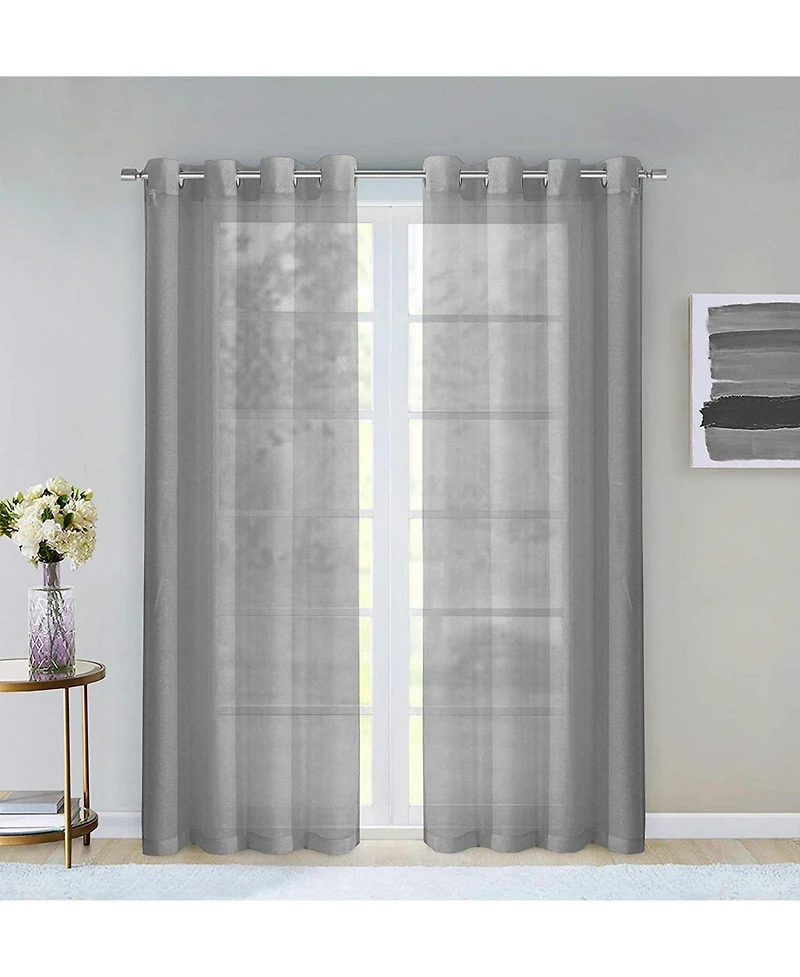 Melrose Semi Sheer Window Panel Set, 110" W x 84" L