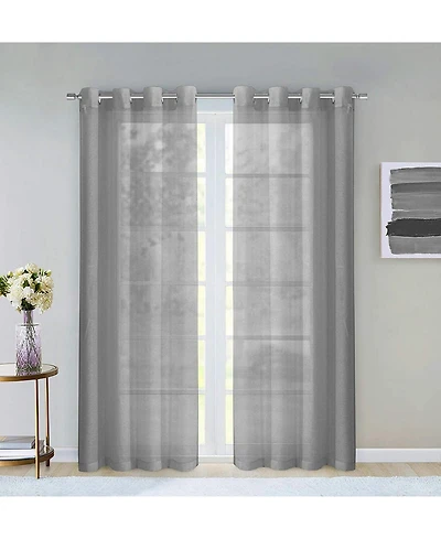 Melrose Semi Sheer Window Panel Set, 110" W x 84" L