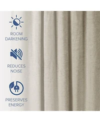 Chenille Solid Room Darkening Back Tab Curtain Panel