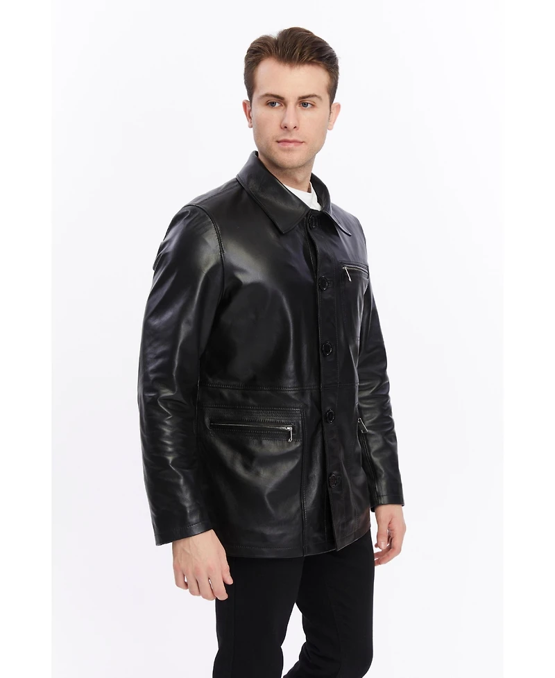 Furniq Uk Men's Genuine Leather Jacket