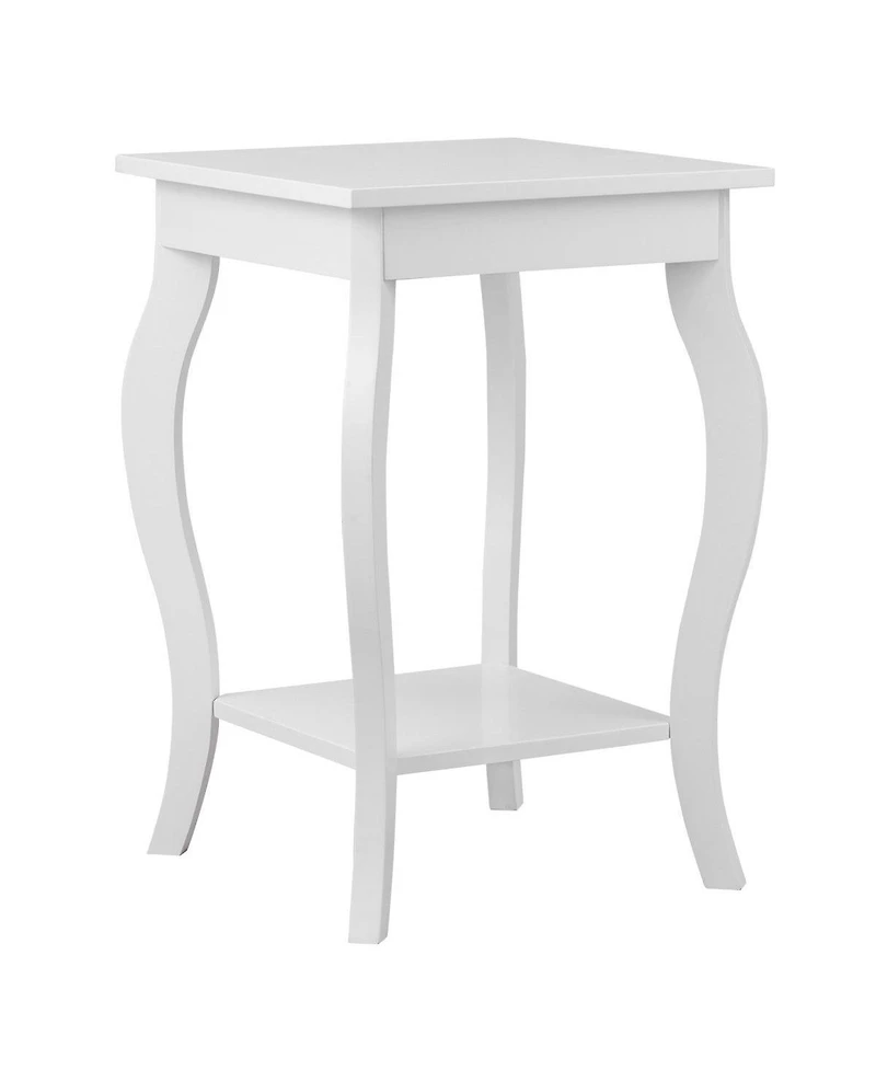 Gymax Set of 2 Accent Side Table Sofa End Table Night stand Coffee Table w/ Shelf White