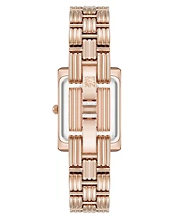 Anne Klein Women's Quartz Premium Crystal Accented Grooved Rose Gold-Tone Alloy Metal Bracelet Watch, 24mm