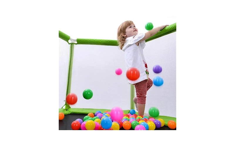 Slickblue 55" Toddlers Trampoline with Safety Enclosure Net & Balls
