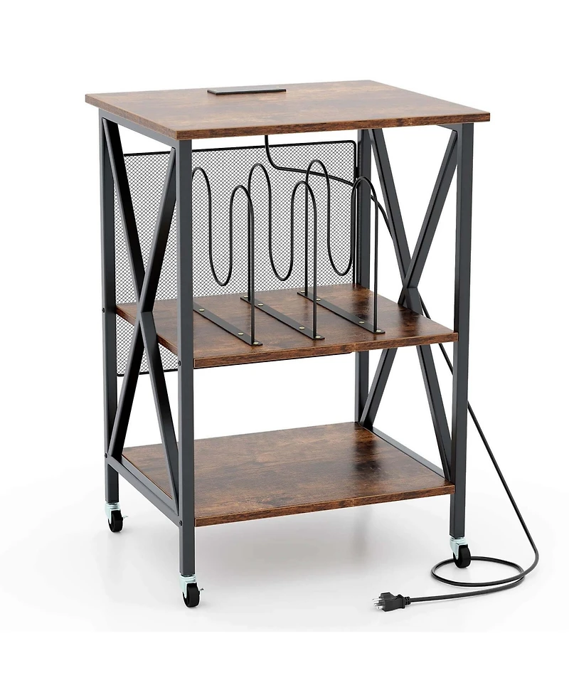 Record Player Stand Vinyl Storage Table Holds Up to 121 Records