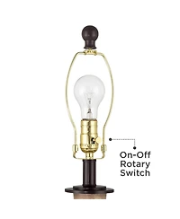 360 Lighting Fernbank 23 1/2" High Small Farmhouse Rustic Accent Table Lamps Set of 2 Usb Port Brown Bronze Finish Metal White Shade Living Room Charg