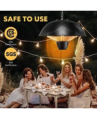 Gymax 1500W Electric Outdoor Hanging Patio Heater w/ IPX4 Waterproof