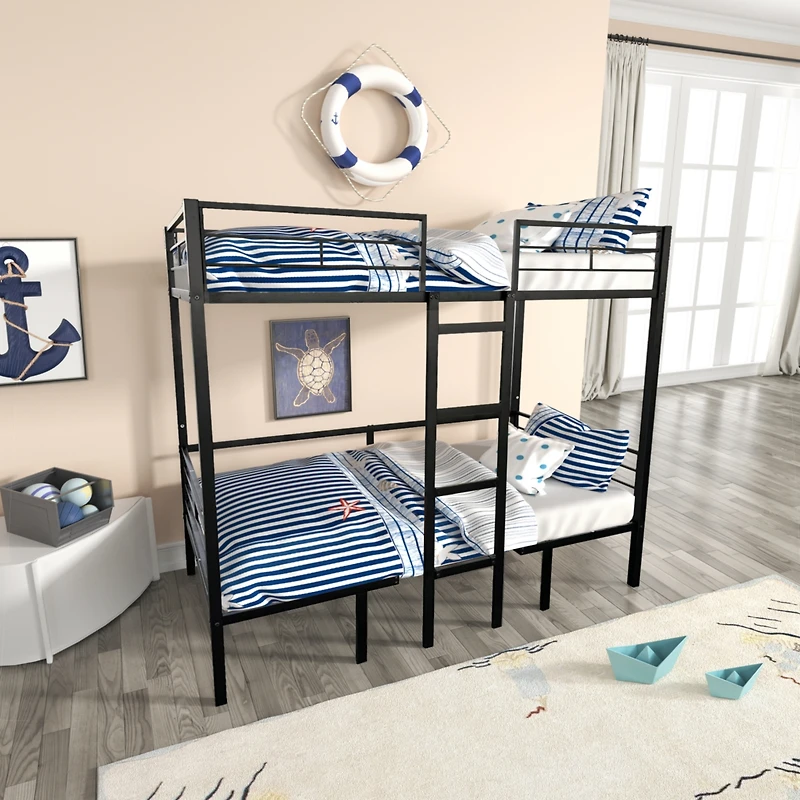 Streamdale Furniture Full Size Loft Bed with Table Set Transformable to Full over Full Bunk