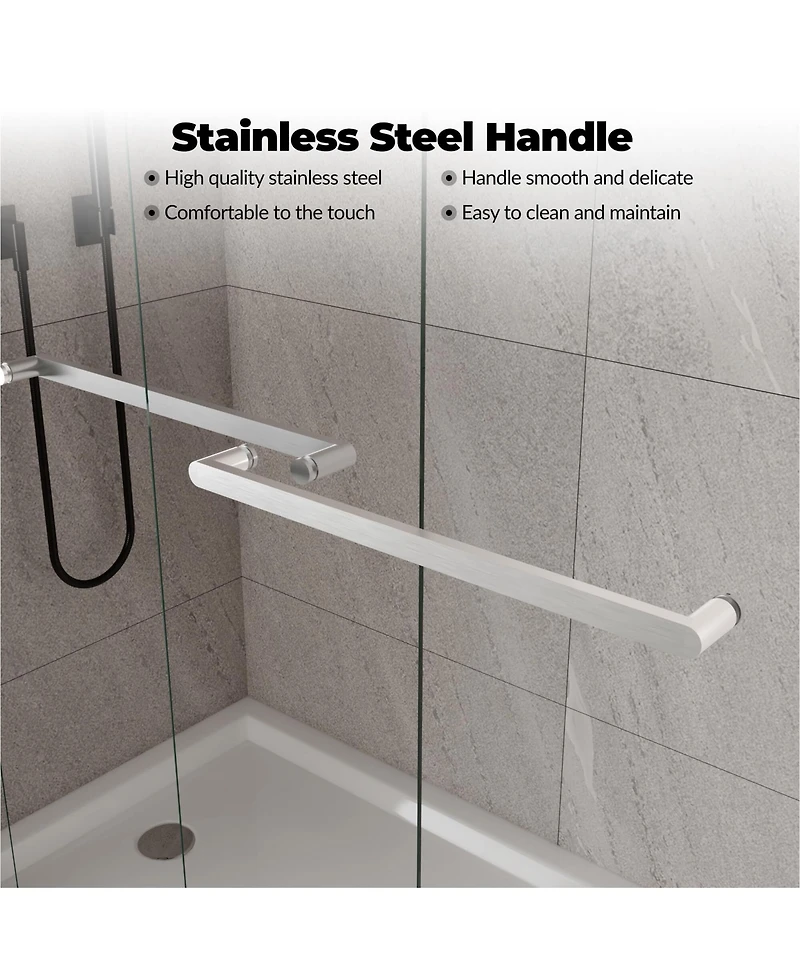gaomon 56-60" W x 72" H Double Sliding Shower Door, Thick Tempered Glass