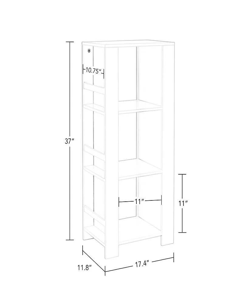 RiverRidge Home Book Nook Collection Kids Cubby Storage Tower with Bookshelves