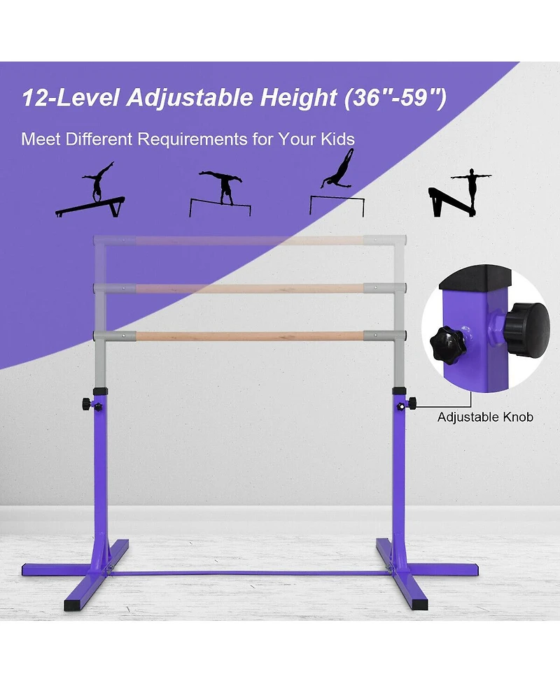 Hongge Adjustable Gymnastics Horizontal Bar for Kids