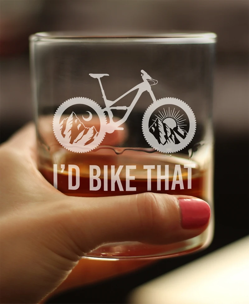 Bevvee I'd Bike That Whiskey Rocks Glass