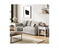 gaomon Nightstands Set of 2, End Table with Drawer, Side Table for Spaces, 2 Tiers Storage Shelves with Dresser, Bedside Table for Living Room, Bedroo