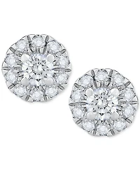 Diamond Halo Stud Earrings (3/4 ct. t.w.) 14k White Gold or