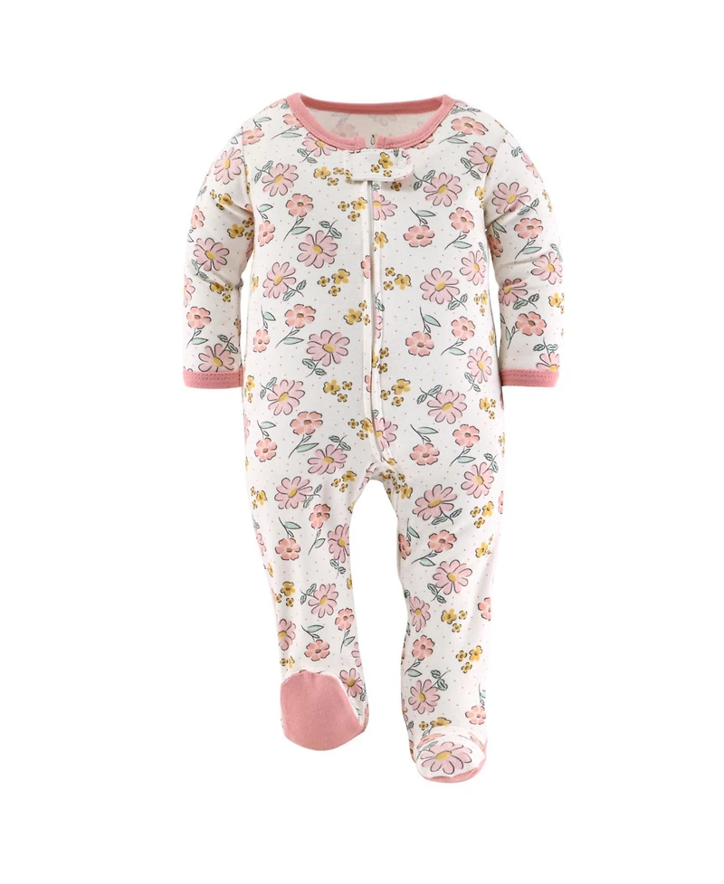 The Peanutshell Baby Girls Boho Butterfly Footed Sleepers for Girls, 3 Pack
