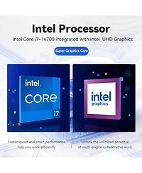 Lenovo IdeaCentre 14 Daily Tower Desktop Intel Core i7 14700 16GB Ram Intel Uhd Graphics 512GB Ssd Storage Windows 11 Home - Grey