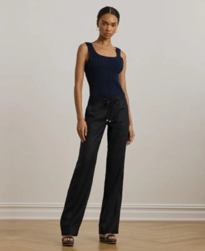 Lauren Ralph Lauren Wide Leg 100 Linen Pants 0ps 22w